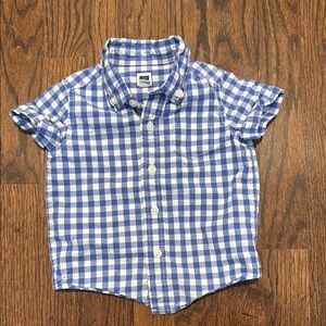 Janie and Jack Checkered Blue and White Button-Down Shirt